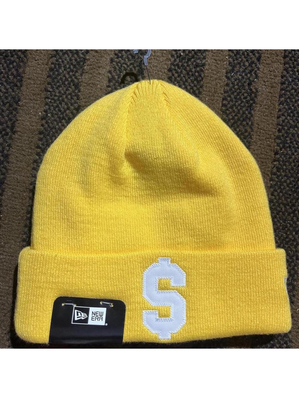 Supreme x New Era S Logo Beanie in yellow from FW20